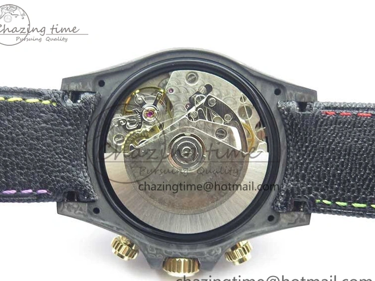 Good Copy Rolex Watches On Edition Carbon Black Strap Diw Dial Pink V Daytona EyeCatching A7750 Best WWF Nylon 2890 0111